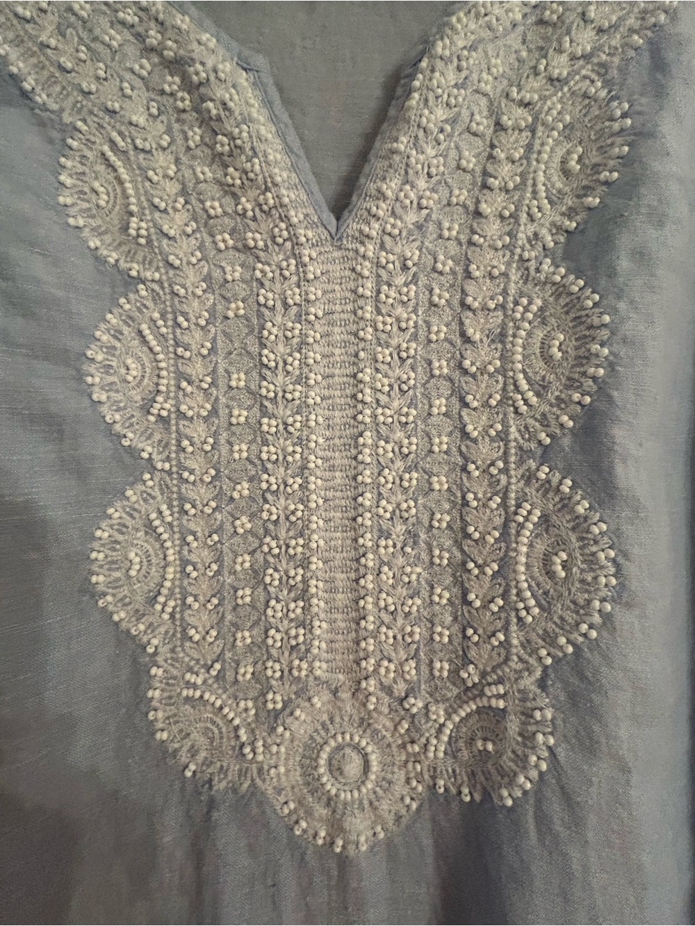 J. Jill Light Blue Sleeveless Embroidered Shift Dress - Picture 2 of 5
